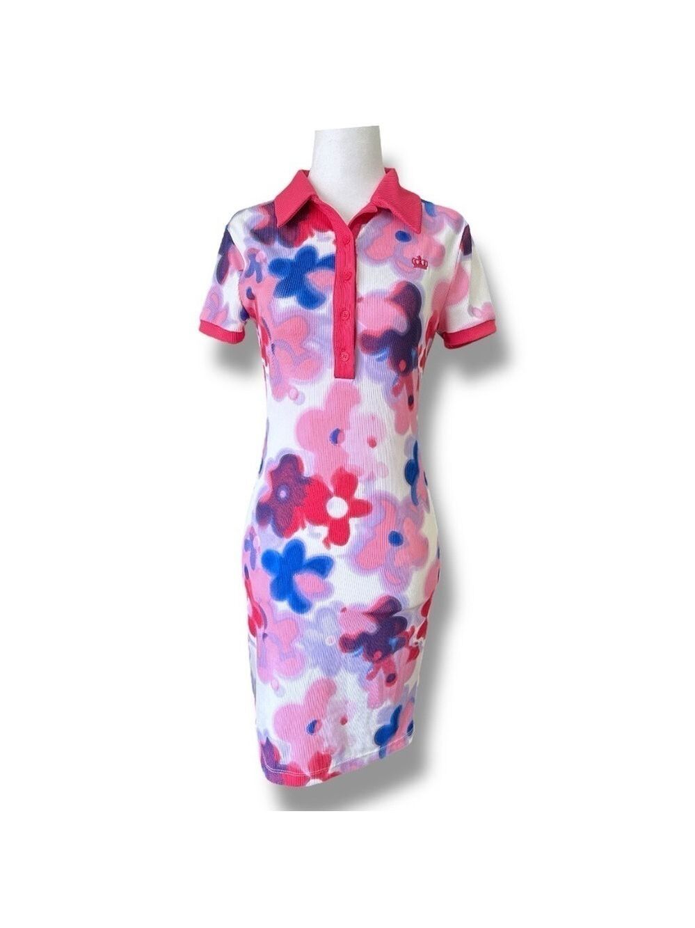 Juicy Couture Abstract Floral Button-Up Mini Dress